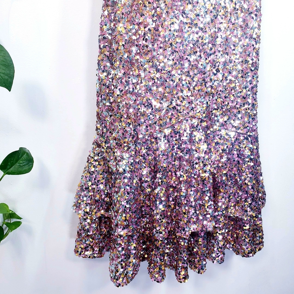 New ADRIANNA PAPELL Shiny Trumpet Holiday Dress - Picture 10 of 11